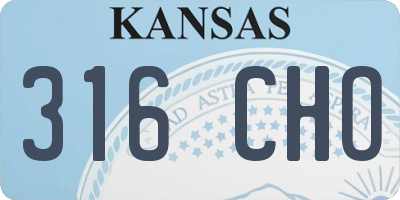 KS license plate 316CHO