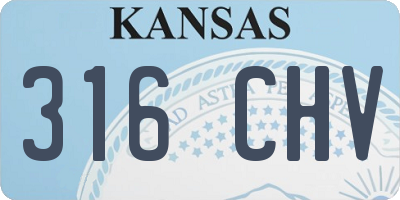 KS license plate 316CHV