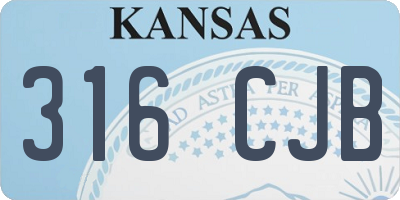 KS license plate 316CJB