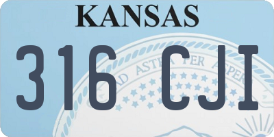 KS license plate 316CJI