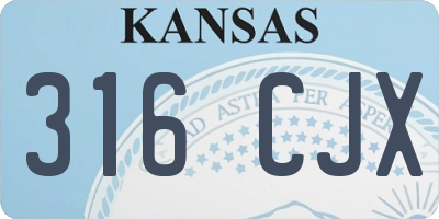 KS license plate 316CJX