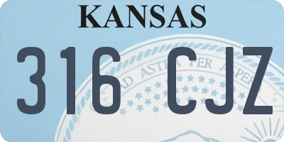 KS license plate 316CJZ