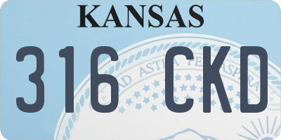 KS license plate 316CKD