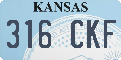 KS license plate 316CKF