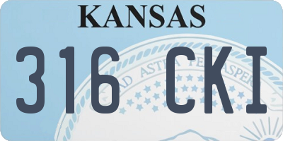 KS license plate 316CKI