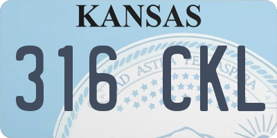 KS license plate 316CKL