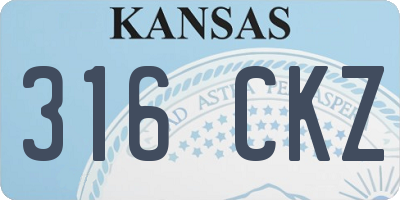 KS license plate 316CKZ