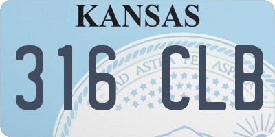 KS license plate 316CLB