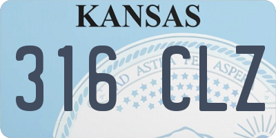 KS license plate 316CLZ