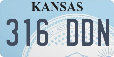 KS license plate 316DDN