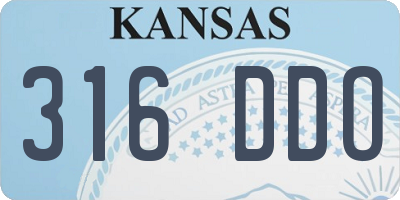 KS license plate 316DDO