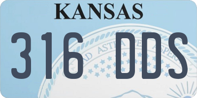 KS license plate 316DDS