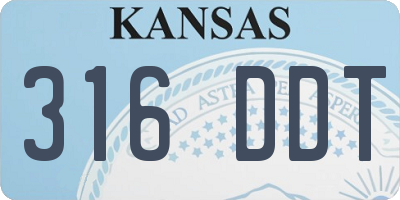 KS license plate 316DDT