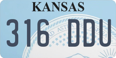 KS license plate 316DDU