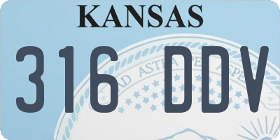 KS license plate 316DDV