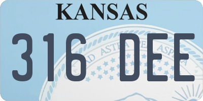 KS license plate 316DEE