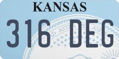 KS license plate 316DEG