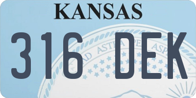 KS license plate 316DEK