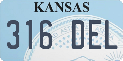 KS license plate 316DEL