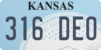 KS license plate 316DEO