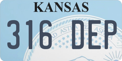 KS license plate 316DEP