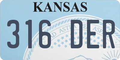 KS license plate 316DER