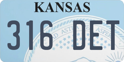 KS license plate 316DET