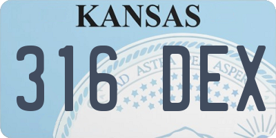 KS license plate 316DEX