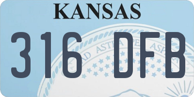 KS license plate 316DFB