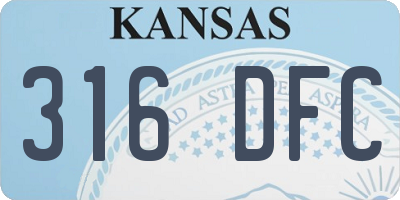 KS license plate 316DFC