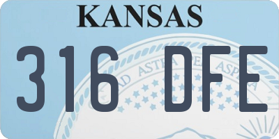 KS license plate 316DFE