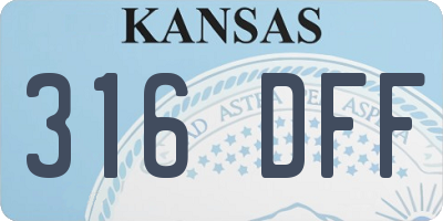 KS license plate 316DFF
