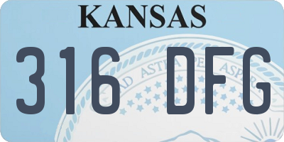 KS license plate 316DFG