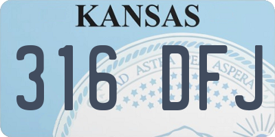 KS license plate 316DFJ