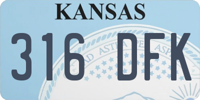 KS license plate 316DFK