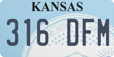 KS license plate 316DFM