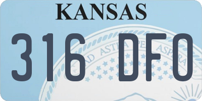 KS license plate 316DFO