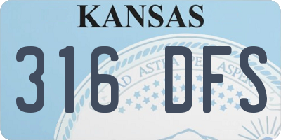KS license plate 316DFS