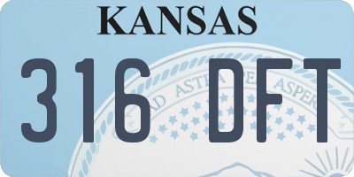 KS license plate 316DFT