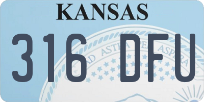 KS license plate 316DFU