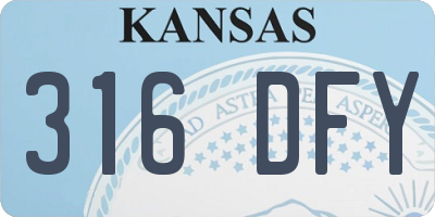 KS license plate 316DFY