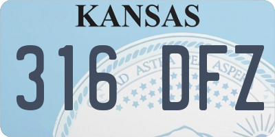 KS license plate 316DFZ