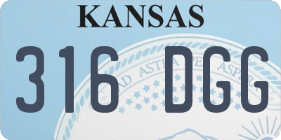 KS license plate 316DGG