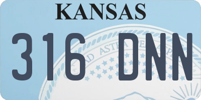 KS license plate 316DNN