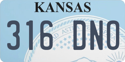 KS license plate 316DNO