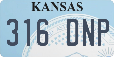 KS license plate 316DNP