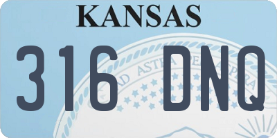 KS license plate 316DNQ