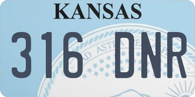 KS license plate 316DNR