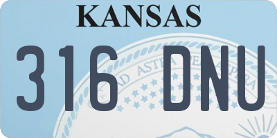 KS license plate 316DNU