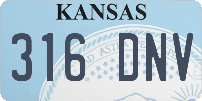 KS license plate 316DNV